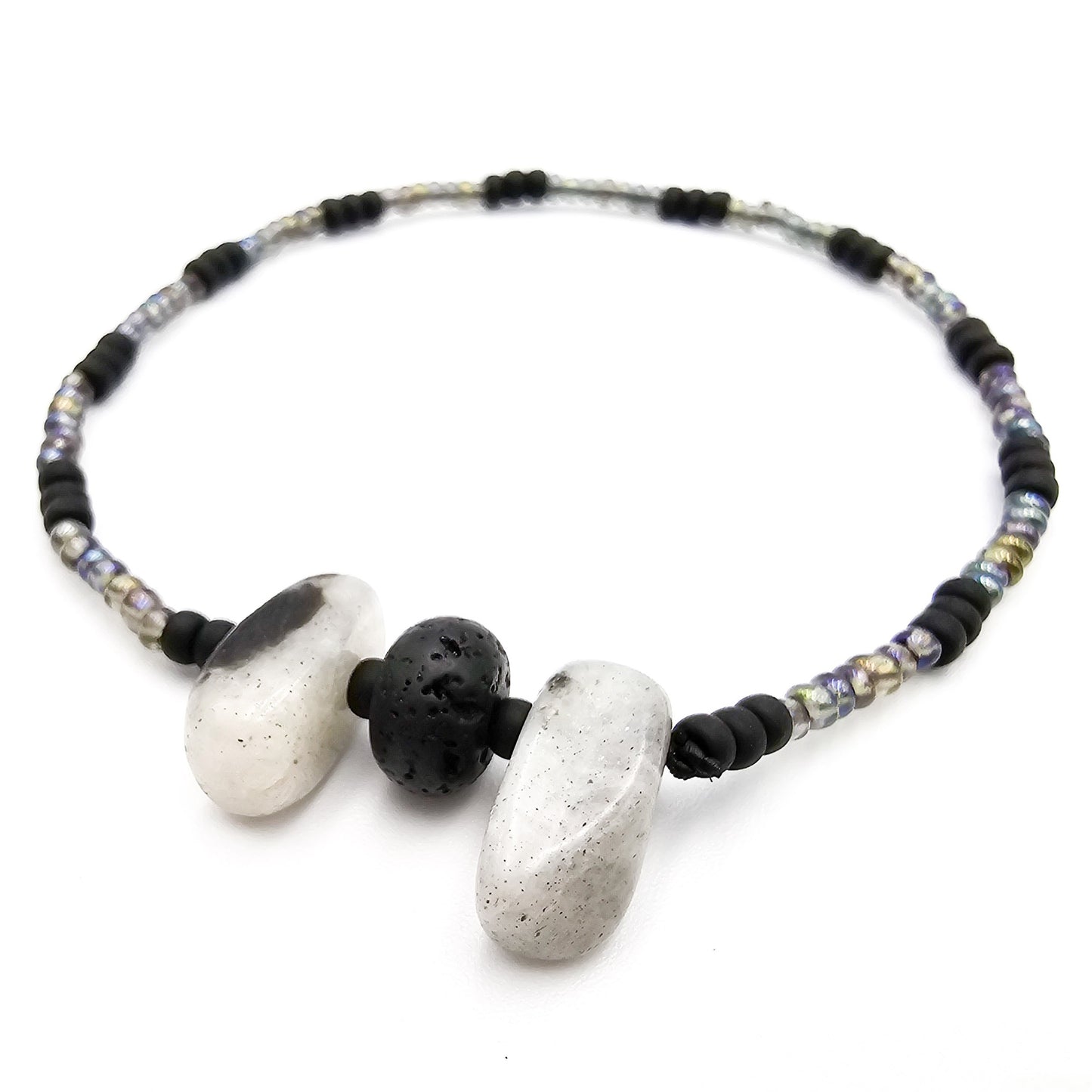 "Dark and Flashy" -  Stone Cold Bracelet Set