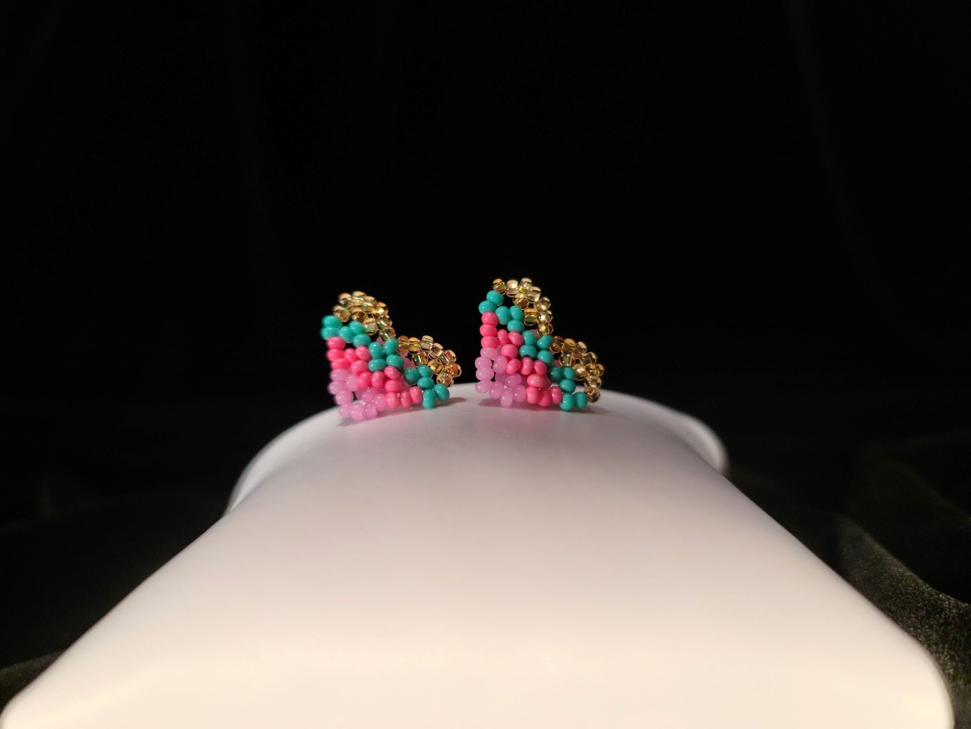 Turquoise Bead Bracelet with Turquoise, Gold & Pink Bead Earrings - Das Vixen