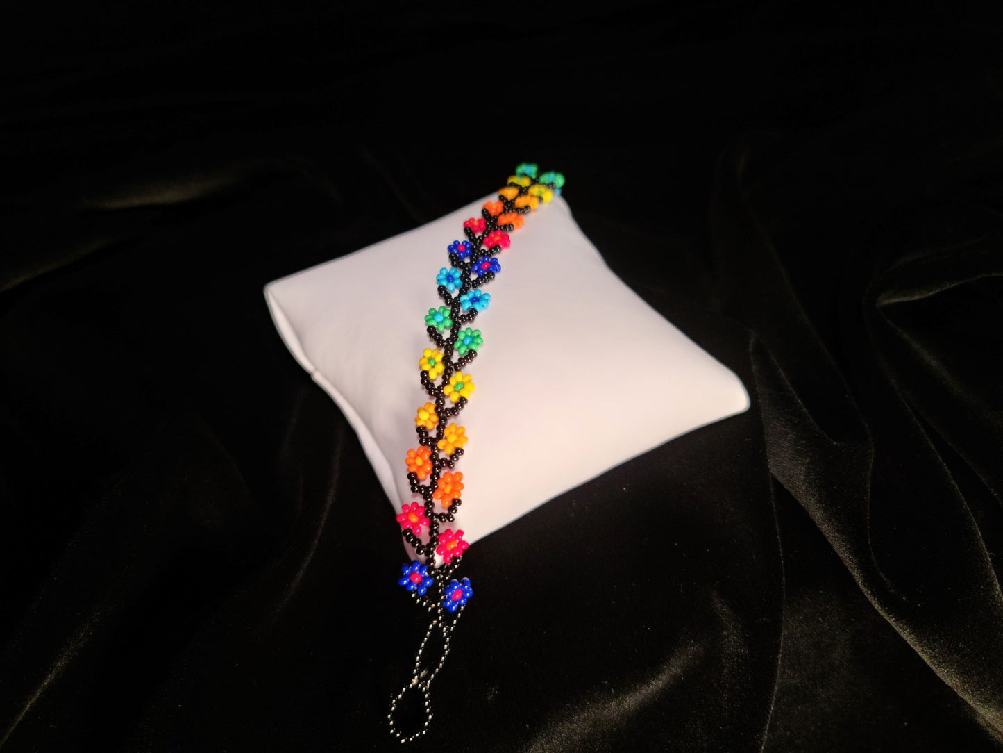 Black, Rainbow Bracelet & Black, Rainbow Bead Earrings - Das Vixen