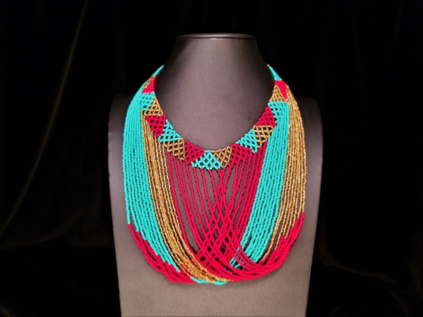 Huichol Art Bead Necklace - Camécuaro, MX - Das Vixen