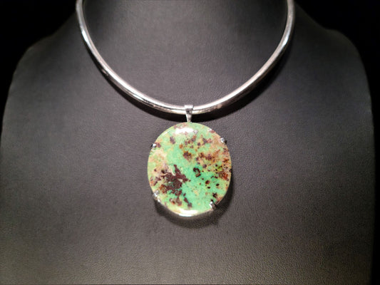 Sterling Silver & Natural Turquoise Pendant - Das Vixen