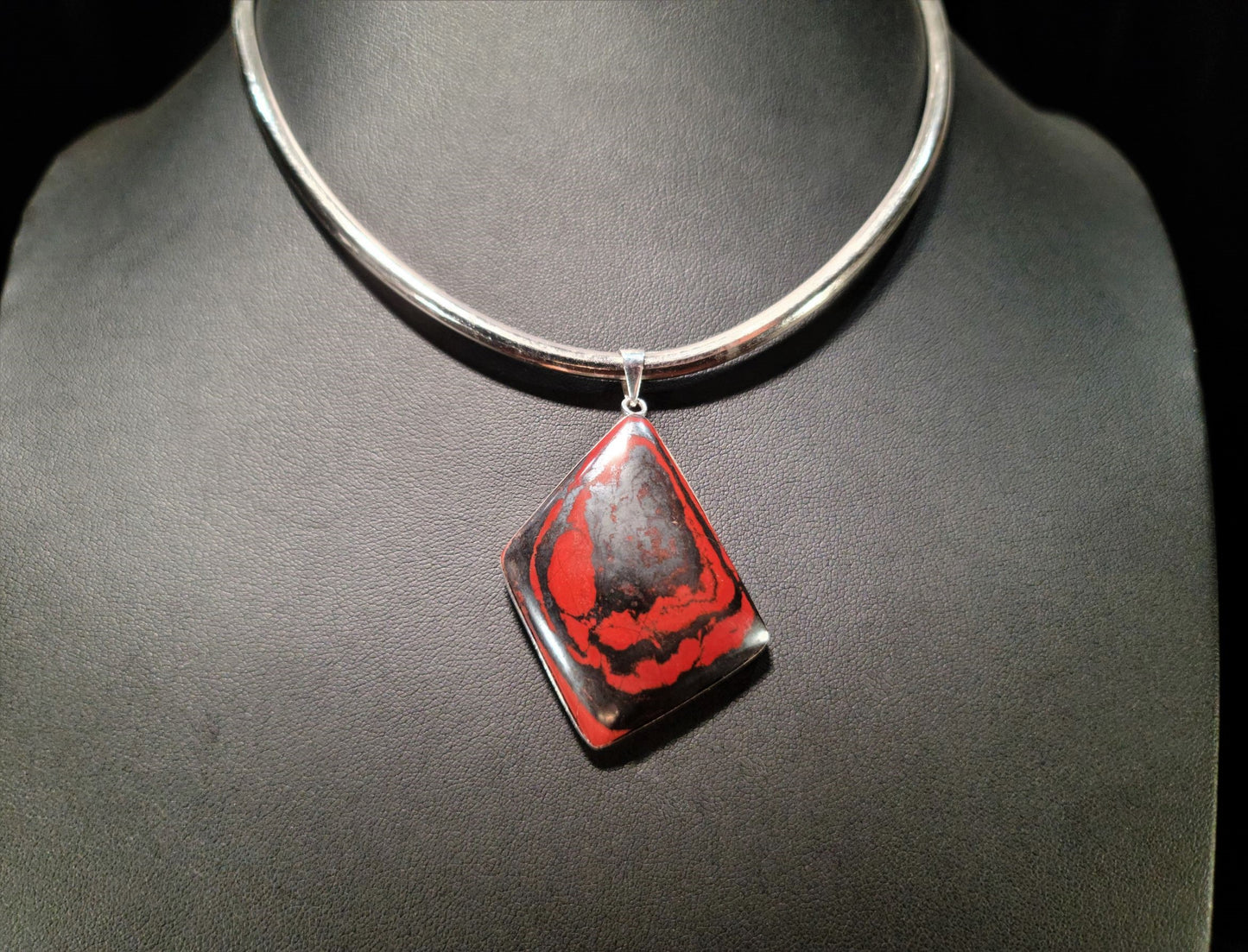 Sterling Silver & Red Hematite Pendant - Das Vixen