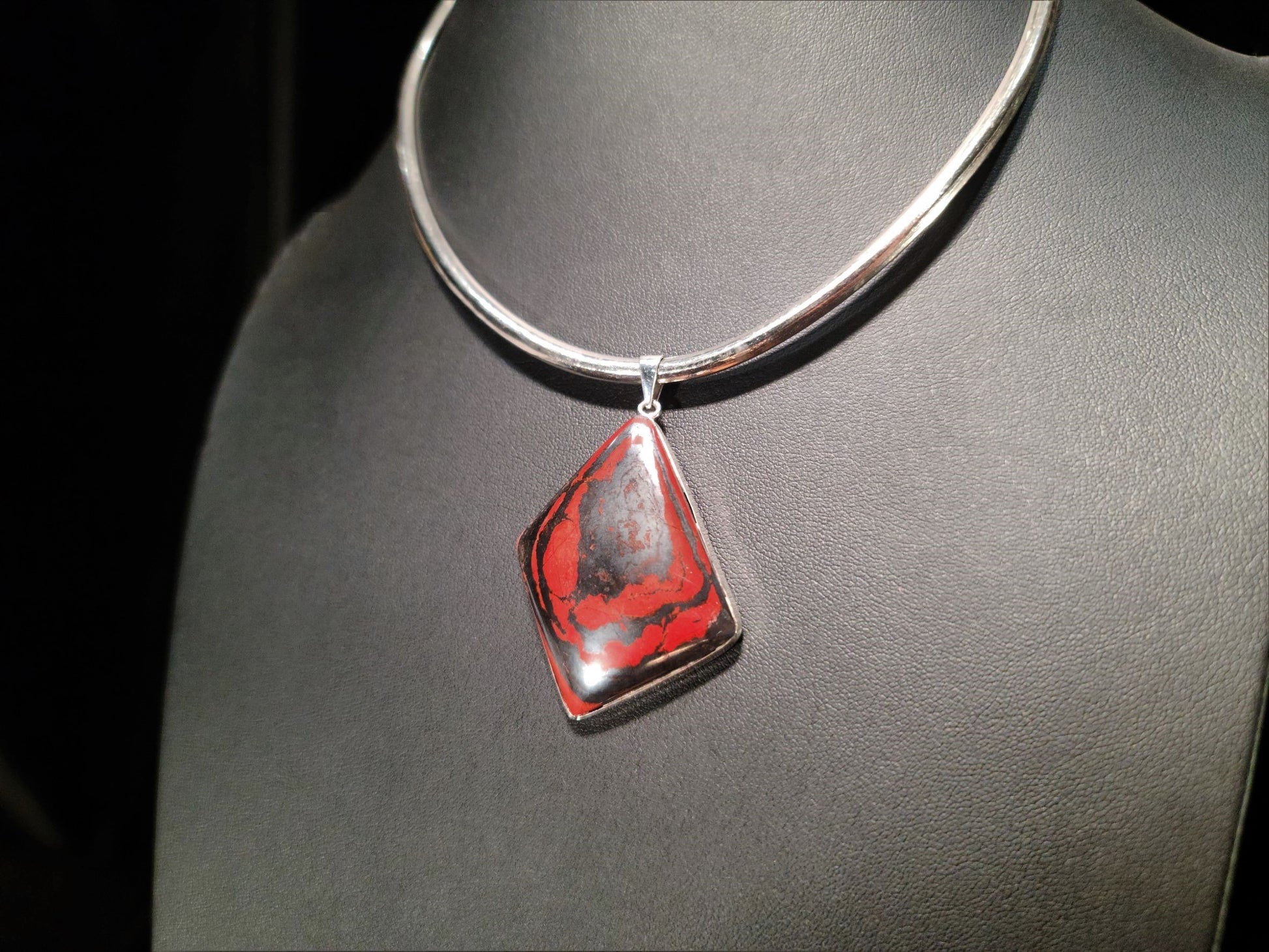 Sterling Silver & Red Hematite Pendant - Das Vixen